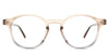 Milanez eyeglasses in the scallop variant - it's a round shape frame in gradient brown to gray.