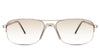 Niral Beige tinted Gradient in the Macaroon variant - It's a half-rimmed rectangular frame with two bar metal temples and a slim temple arm.