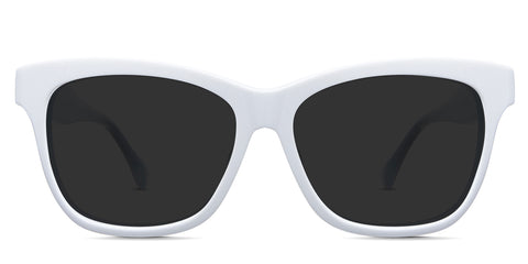 Nyla black tinted Standard Solid sunglasses in daisy variant - is an acetete frame with 52mm width. It has U-shaped nose bridge and 145mm temple arms.