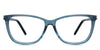 Ophelia eyeglasses in the kingfish variant - it's an oval-shaped frame in color blue.