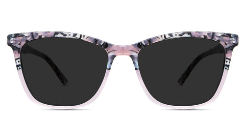 Paisley black tinted Standard Solid in the Gala variant - it's a square frame with built-in nose pads and short temples.