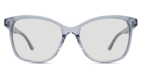 Remi black tinted Standard Solid in the Cerulean variant - an acetate frame with a U-shaped nose bridge and a narrow frame with regular broad temples.