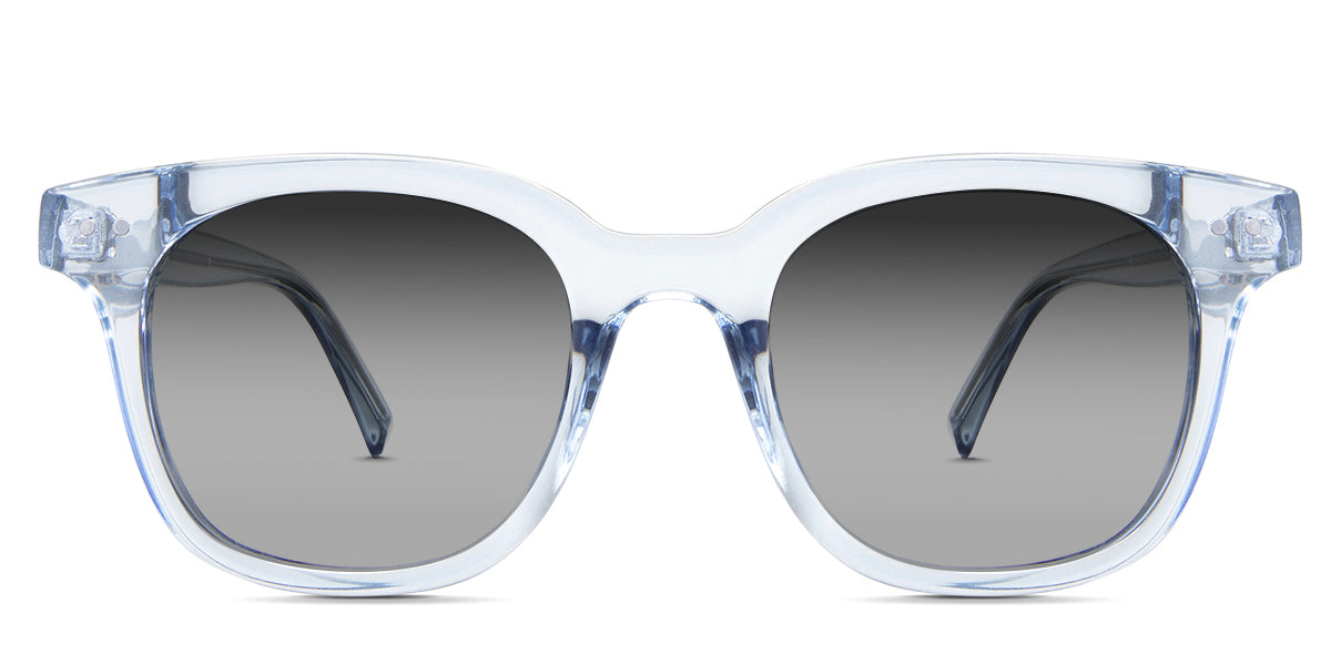 Sailor Black Sunglasses Gradient in the Aoki variant - it's a transparent frame with a U-shaped nose bridge and broad temple arms.