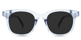 Sailor Gray Polarized in the Aoki variant - it's a transparent frame with a U-shaped nose bridge and broad temple arms.