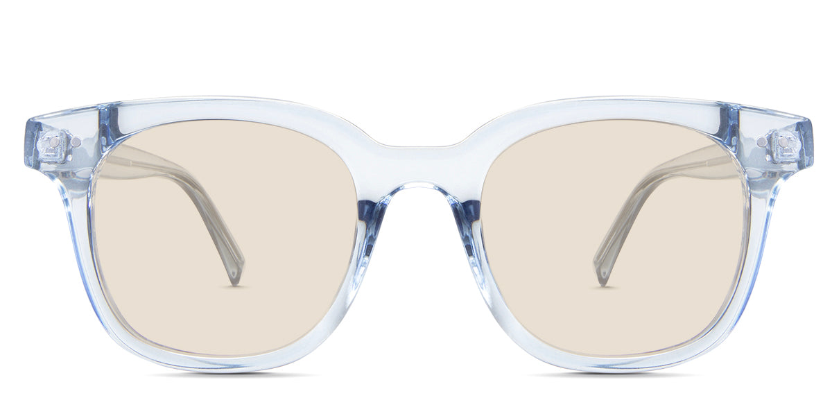 Sailor Beige Tinted Solid in the Aoki variant - it's a transparent frame with a U-shaped nose bridge and broad temple arms.