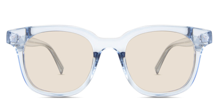 Sailor Beige Tinted Solid in the Aoki variant - it's a transparent frame with a U-shaped nose bridge and broad temple arms.