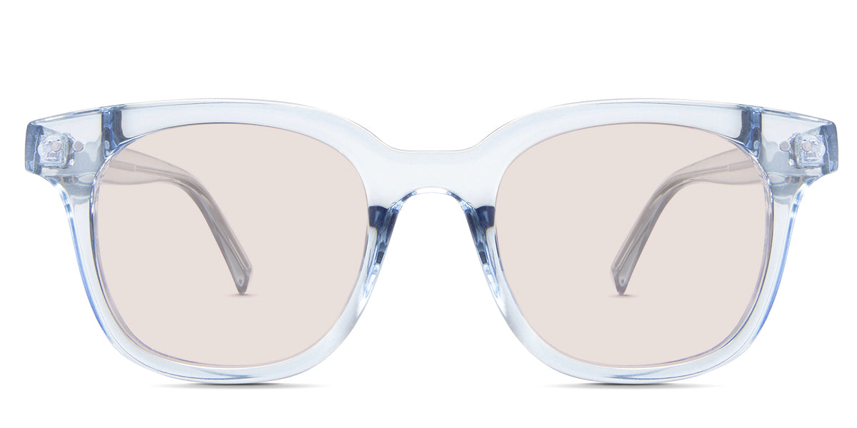 Sailor Rose Tinted Solid in the Aoki variant - it's a transparent frame with a U-shaped nose bridge and broad temple arms.