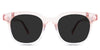 Sailor Black Sunglasses Solid in the Tulip variant - it's a square frame with a curvy edge, a high nose bridge, and a visible wire core in the arm.