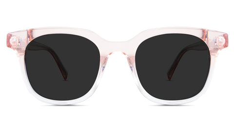 Sailor Black Sunglasses Solid in the Tulip variant - it's a square frame with a curvy edge, a high nose bridge, and a visible wire core in the arm.