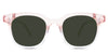 Sailor Green Polarized Solid in the Tulip variant - it's a square frame with a curvy edge, a high nose bridge, and a visible wire core in the arm.