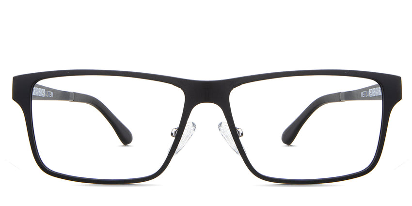 Skinner eyeglasses in the wade variant - it's a rectangular frame in color matte black.