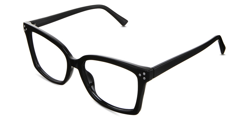 Stella eyeglasses in the midnight variant - have a narrow-width nose bridge.