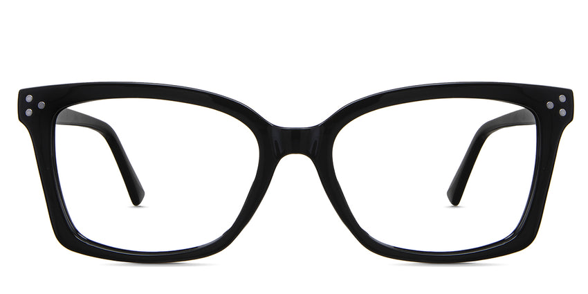 Stella eyeglasses in the midnight variant - it's a rectangular shape frame in color black.