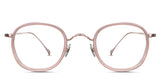 Tansi eyeglasses in the melon variant - it's a full-rimmed frame in pink and rose gold color.