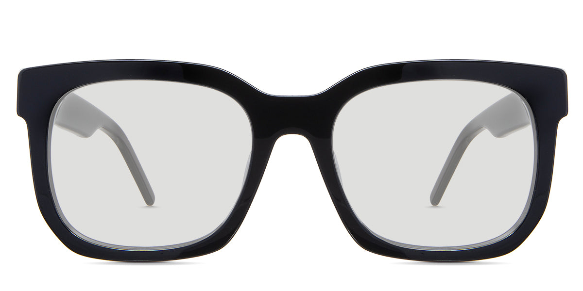 Tatum black tinted Standard Solid in the Midnight variant - it's an acetate frame with a U-shaped nose bridge and a broad temple.