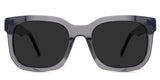 Tatum gray Polarized in the Sooty variant - it's a square frame with a high nose bridge and a visible wire core in the arm.