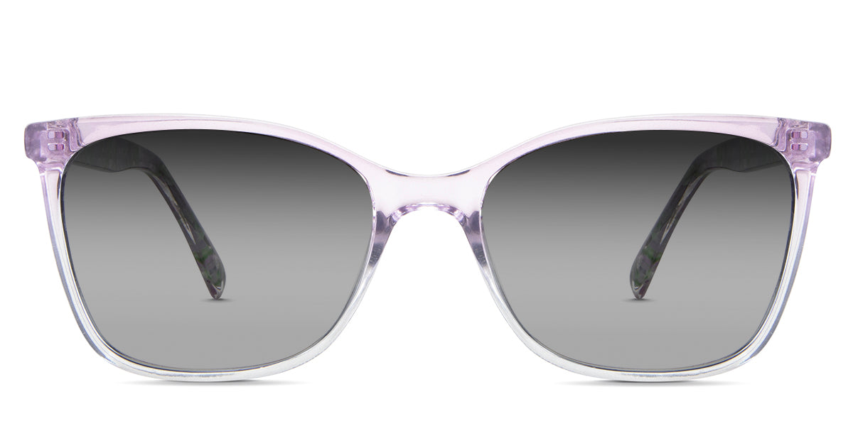 Yara black sunglasses Gradient in the catmint variant - it's an oval-shaped frame with an acetate nose bridge and a slim temple.