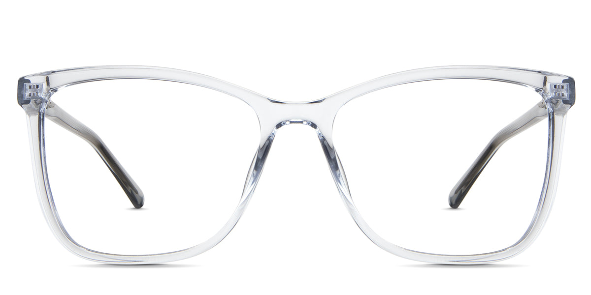 Yassi eyeglasses in the frost variant - it's a transparent full-rimmed frame in color bluish-gray.