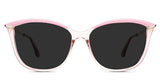 Yuki gray Polarized in the Bubblegum variant - it's a full-rimmed acetate frame with a metal style attached at the end piece, a U-shaped nose bridge, and a combination of acetate and metal arm.