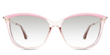 Yuki black tinted Gradient in the Pink variant - it's a full-rimmed acetate frame with a metal style attached at the end piece, a U-shaped nose bridge, and a combination of acetate and metal arm.