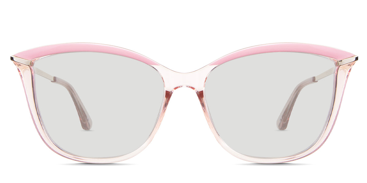 Yuki black tinted Standard Solid in the Pink variant - it's a full-rimmed acetate frame with a metal style attached at the end piece, a U-shaped nose bridge, and a combination of acetate and metal arm.