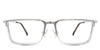 Zayn eyeglasses in the battleship variant - it's a rectangular frame with half-rimmed metal