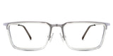 Zayn eyeglasses in the battleship variant - it's a rectangular frame with half-rimmed metal