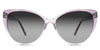 Ziva black tinted Gradient in the Lilac variant - it's a cat-eye-shaped frame with a U-shaped nose bridge and a short temple.