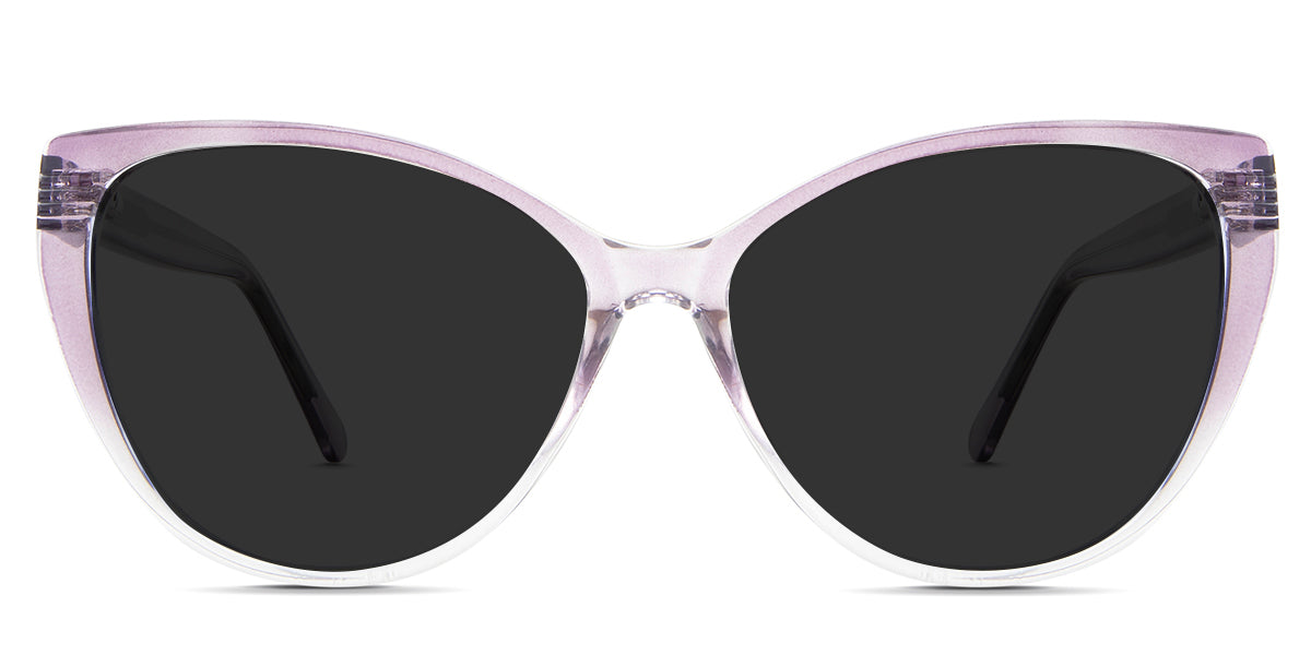 Ziva gray Polarized in the Lilac variant - it's a cat-eye-shaped frame with a U-shaped nose bridge and a short temple.