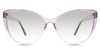 Ziva black tinted Gradient in the Lilac variant - it's a cat-eye-shaped frame with a U-shaped nose bridge and a short temple.