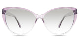 Ziva black tinted Gradient in the Lilac variant - it's a cat-eye-shaped frame with a U-shaped nose bridge and a short temple.