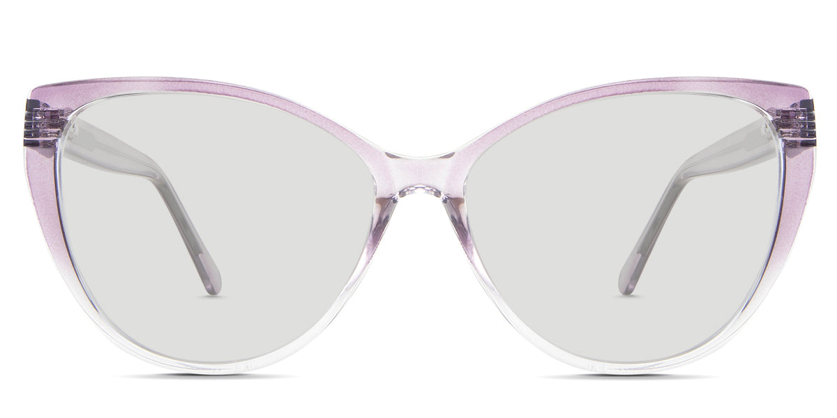 Ziva black tinted Standard Solid in the Lilac variant - it's a cat-eye-shaped frame with a U-shaped nose bridge and a short temple.