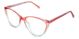 Zora eyeglasses in the coneblush variant - have a U-shaped nose bridge.