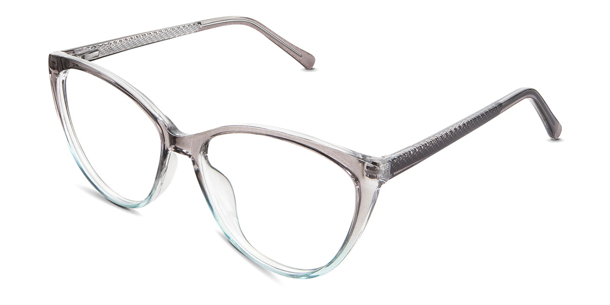 Zora eyeglasses in the mist variant - have a narrow nose bridge.