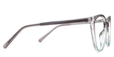 Zora eyeglasses in the mist variant - has a visible designed metal wire in the arm.