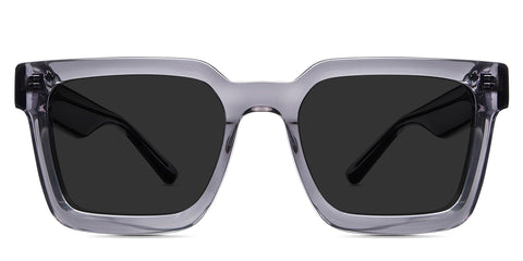 Umer black tinted Standard Solid sunglasses in thunderstorm variant - it's wide frame for medium to wide faces